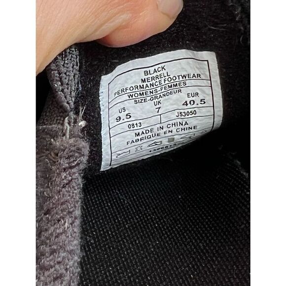 Merrell Black Suede Leather Mocs Slip On Shoes - Picture 5 of 7